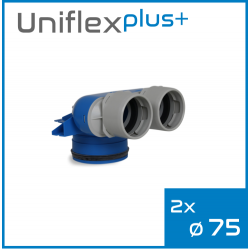 Uniflexplus+ telo anemostatu  2x75 mm 90°