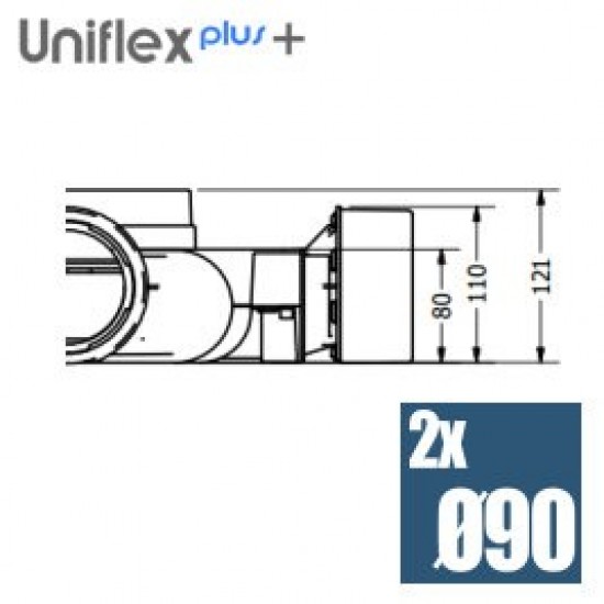 Uniflexplus+ plochý kolektor 90 mm 6 vývodov TVG-S-6x90